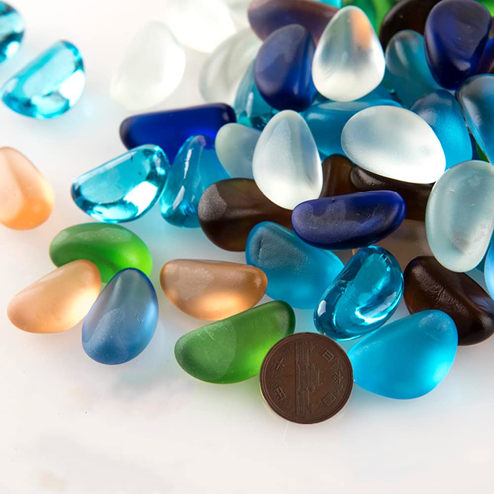 MUYYIKA アクアリウム 水槽 金魚鉢用 飾り石 彩り石 DIY・工具用品 観賞 魚 クリスタル ガラス石 水族用品 底砂・砂利 庭・ガーデン飾り石 （約500g ）
