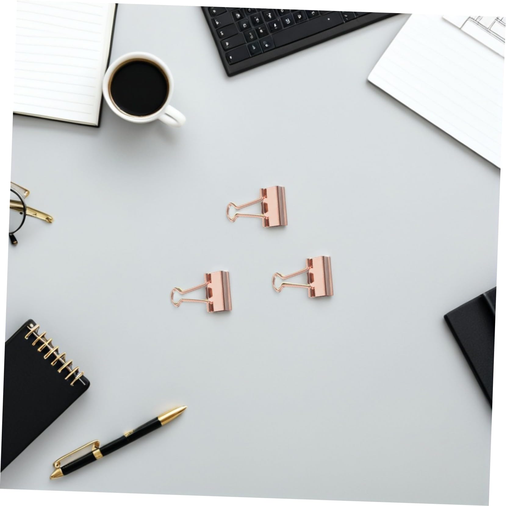 100 Pezzi Clip Fermacarte in Metallo Oro Rosa Morsetti Piccoli per Documenti Ufficio Scuola e Journaling Pinze Coda di Resistenti e Compatte per Organizzazione Carta