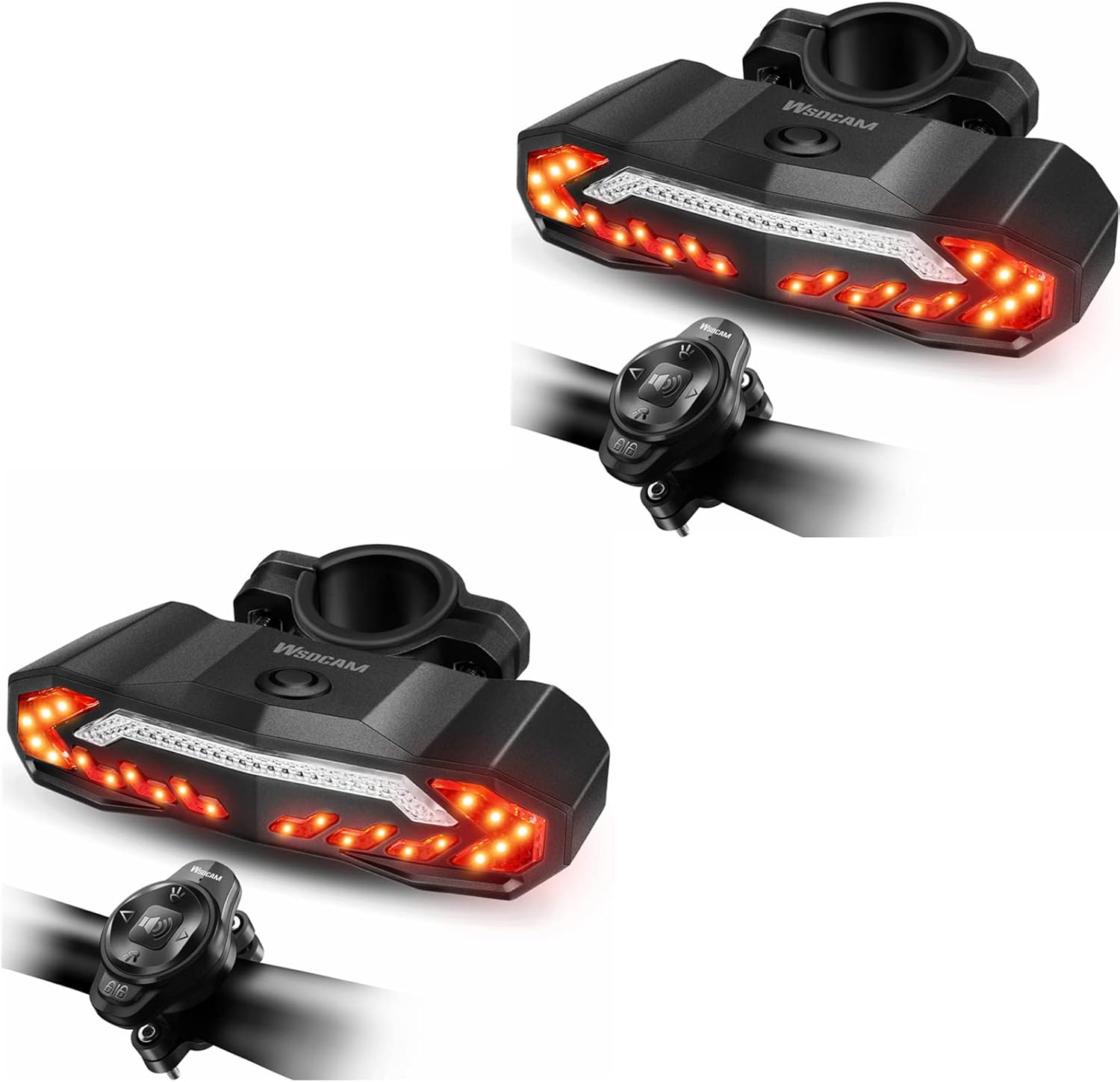 WSDCAM 2 Pack Bike Tail Light with Turn Signals and Brake