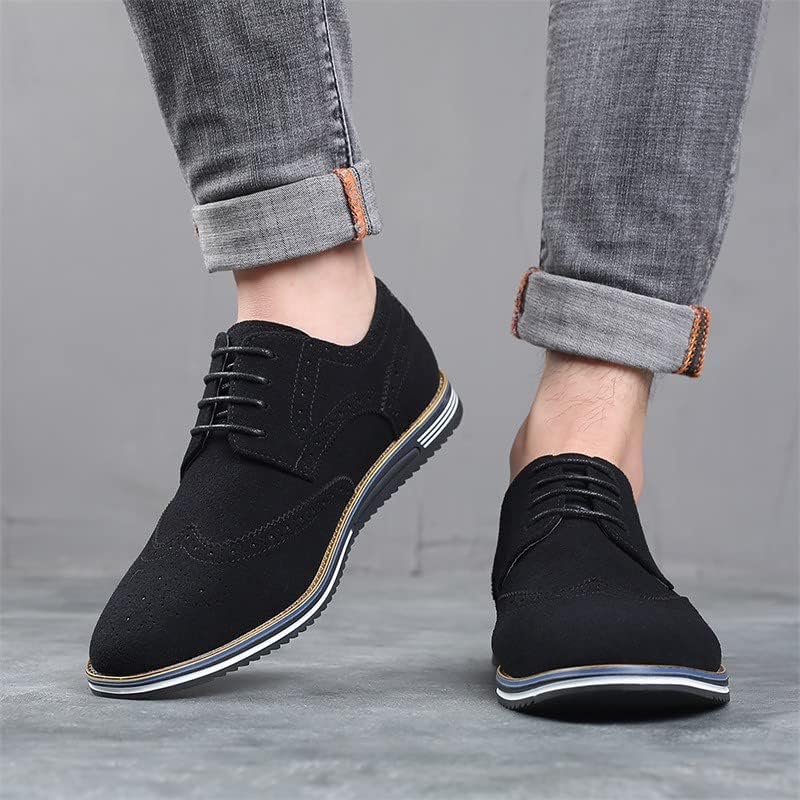 Santimon Men's Wingtip Oxfords Business Casual Dress Shoes Classic Formal Derby Sneaker Shoes