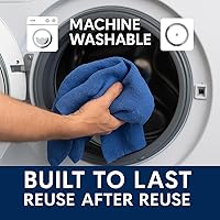 Vista 5 de Hi-Tech Toallas de algodón azul – Paquete a granel de 10 libras caja para limpieza de ventanas, toallas de algodón Huck para uso en tienda