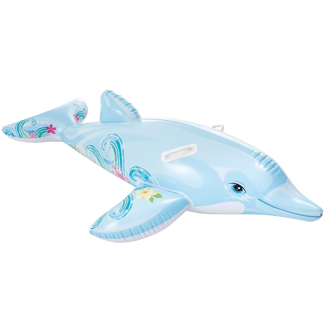 Intex Delfín Hinchable acuático, colchoneta para Piscina con 2 Asas, 175x66 cm (58535)