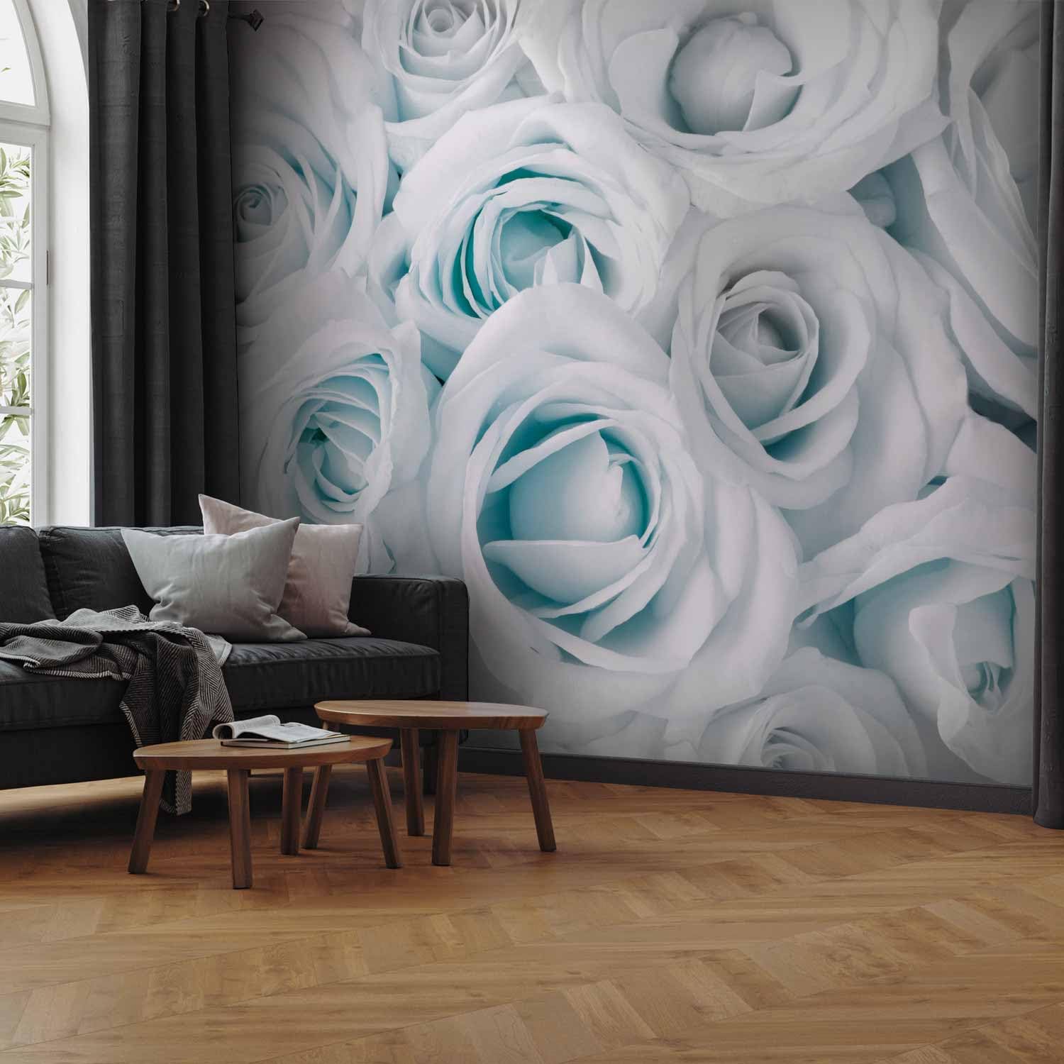 murando Fotomurales Flores Rosa 250x175 cm XXL Papel pintado | tejido no tejido Decoración de Pared decorativos Murales moderna Diseno Fotográfico azul blanco