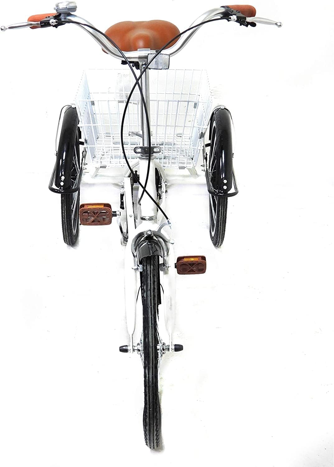 20 Zoll Dreirad für Erwachsene - 1 Gang Dreiräder Erwachsene mit Korb 110KG Last Höhenverstellbar 3 Räder Fahrrad Cityräder Cruise Einkaufsrad für 155-185cm Senioren Frauen Ältere (Schwarz)