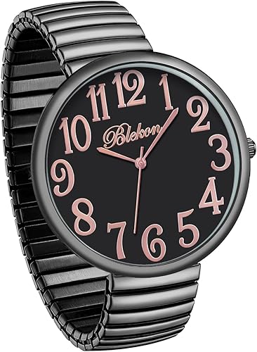 Miniatura 3 de Blekon Collections Nuevo Reloj de Moda con Correa Elástica de Tamaño Super Grande, Movimiento Japonés PC21J