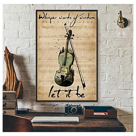 Rock And Pop Song Genre Canvasaffisch, Musiknoter och Gitarr Canvas Väggkonst, En #Engelsk Rock Group Väggkonst, Oinramad - 61 x 91 cm affisch