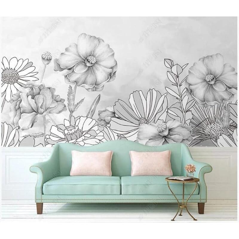 限定数のみ 壁紙シール3d補修壁の装飾の絵貼ってはがせるシンプルな美しさの牧歌的な花をスケッチ浴室キッチン壁紙 レンガ砂壁に貼れる壁紙 Hanagrocare Com