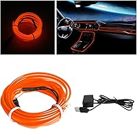 Vista 1 de Luces de tira LED EL Wire, tira de luz neón automática USB de 10 pies/3M con borde de costura, kits de iluminación ambiental electroluminiscente