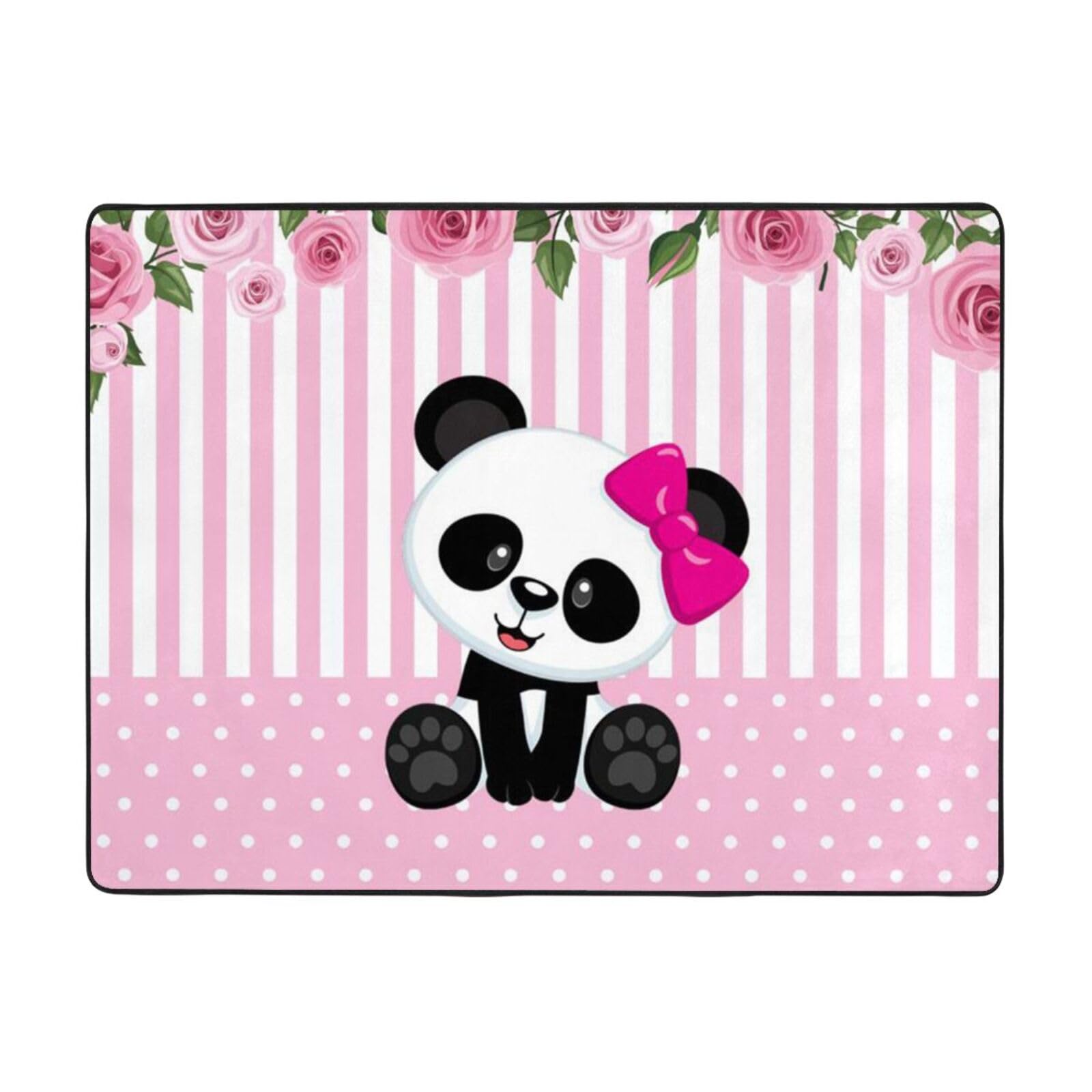 Tapis panda rose en flanelle douce pour créer un cocon chaleureux enfant