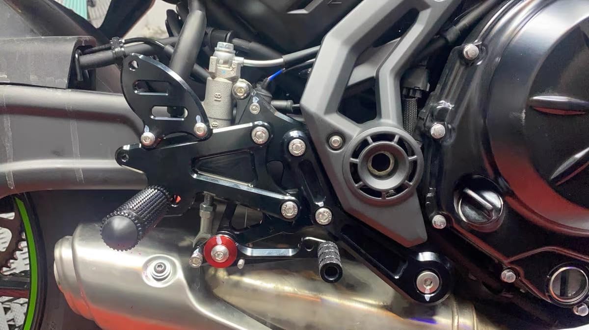 PROCNC Motorcycle Aluminum Rearsets Foot pegs Rear sets Footrest Fit for Kawasak-i Ninja650 2017-2025 Z650 2017-2025 (Black)