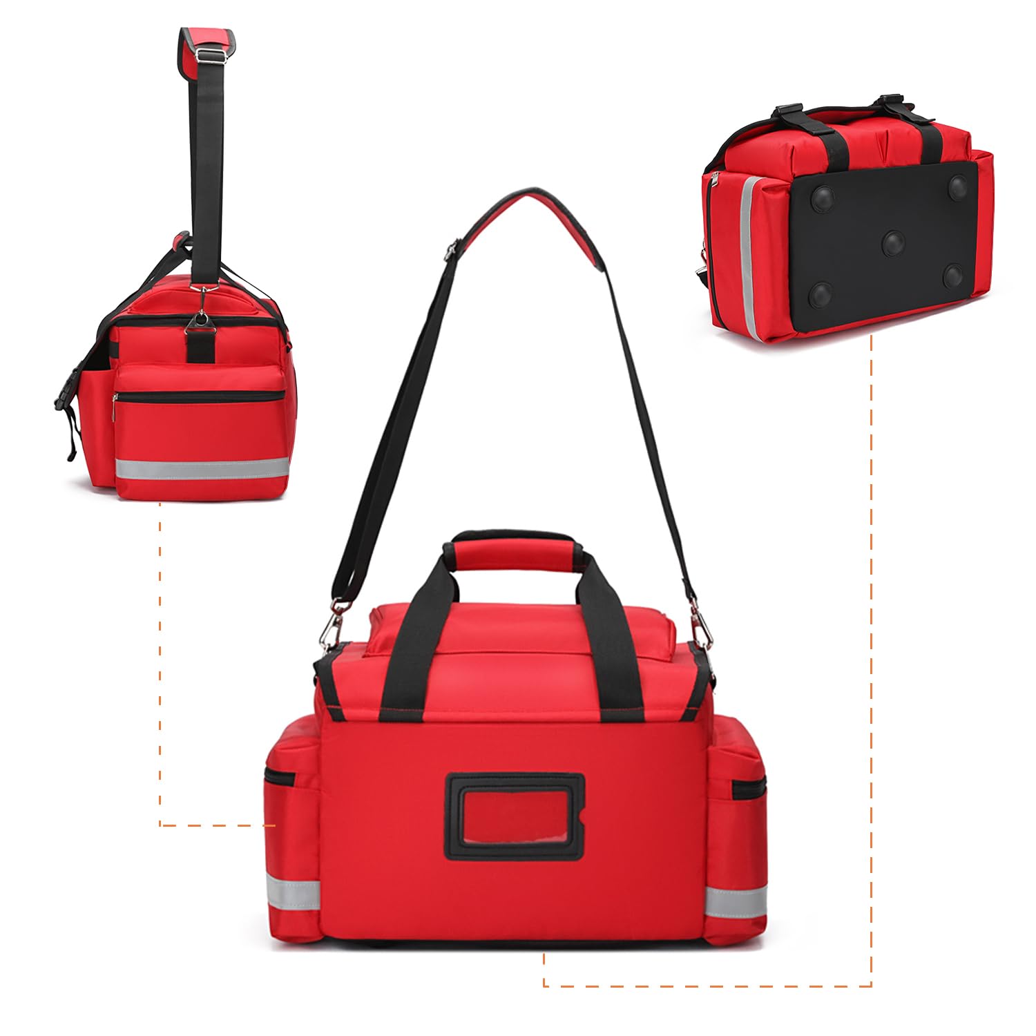 Be-Better Bolsa vacía profesional de primeros auxilios, 12 x 17 x 11 pulgadas, transportador de primeros auxilios EMT para paramédicos y kit de suministros médicos de emergencia, ligera y duradera