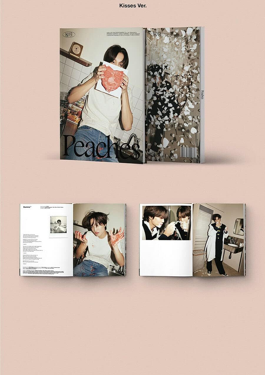 EXO KAI [ PEACHES ] 2nd Mini Album ( PHOTO BOOK 2 Ver SET. ) 2 CD+2 FOLDED POSTER+2 Photo Book+2 Post Card+Memory Film(Peaches Ver ONLY)+Polaroid(Kisses Ver ONLY)+ETC+4 EXO STORE GIFT CARD