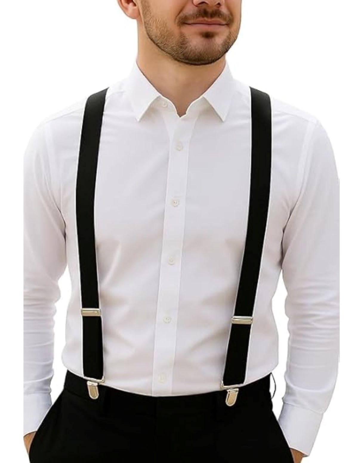 BookMyCostume Trendy Black Formal Unisex Premium Suspenders Adults Fancy Dress Costume Accessory Adults-image-19