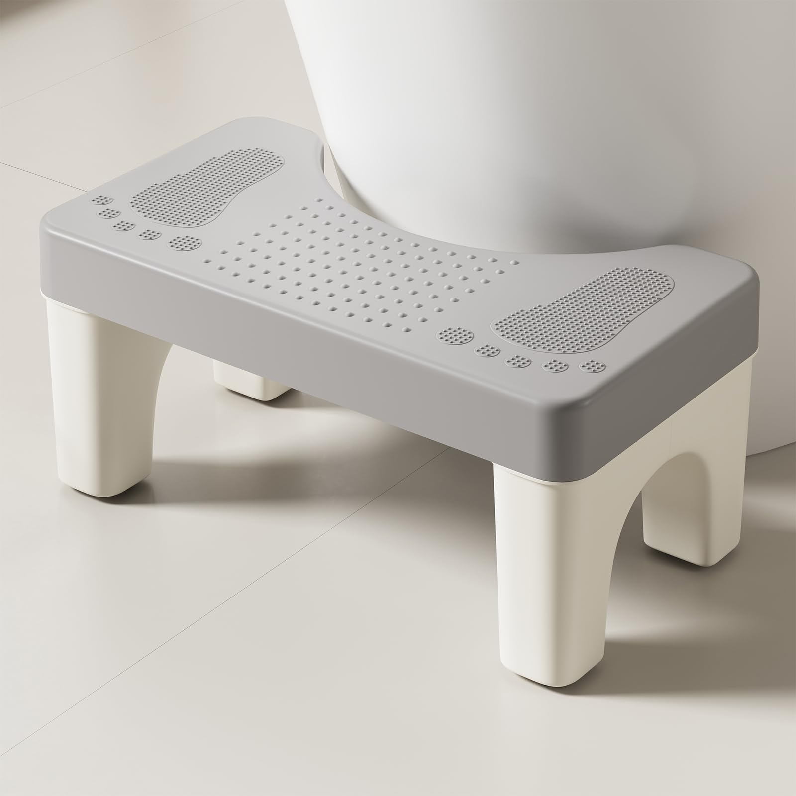 Photo 1 of Rcemlip Ergonomic Toilet Stool, Gray, 6.7" Height