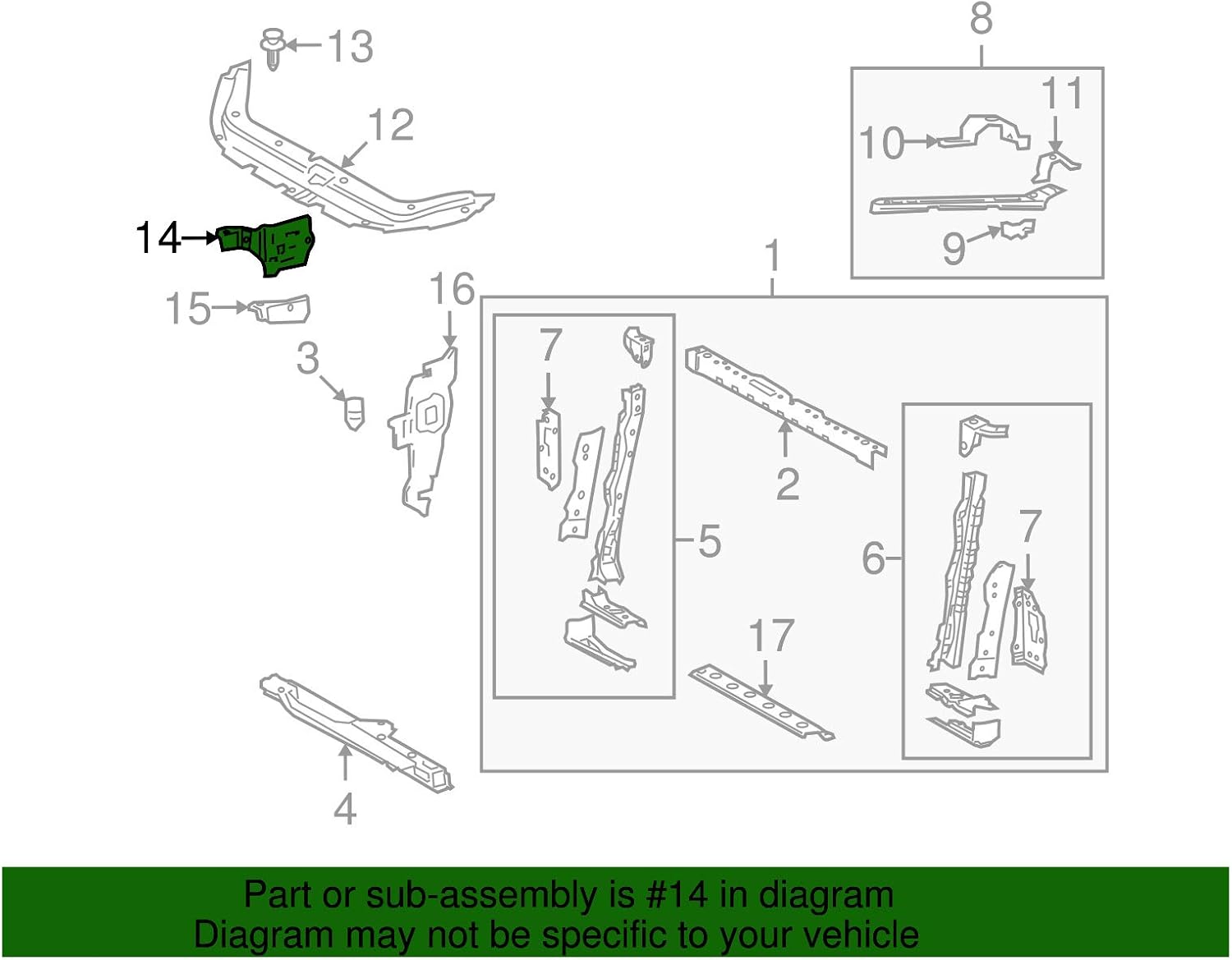 Genuine Toyota 52129-0R010 Bumper Arm, Front