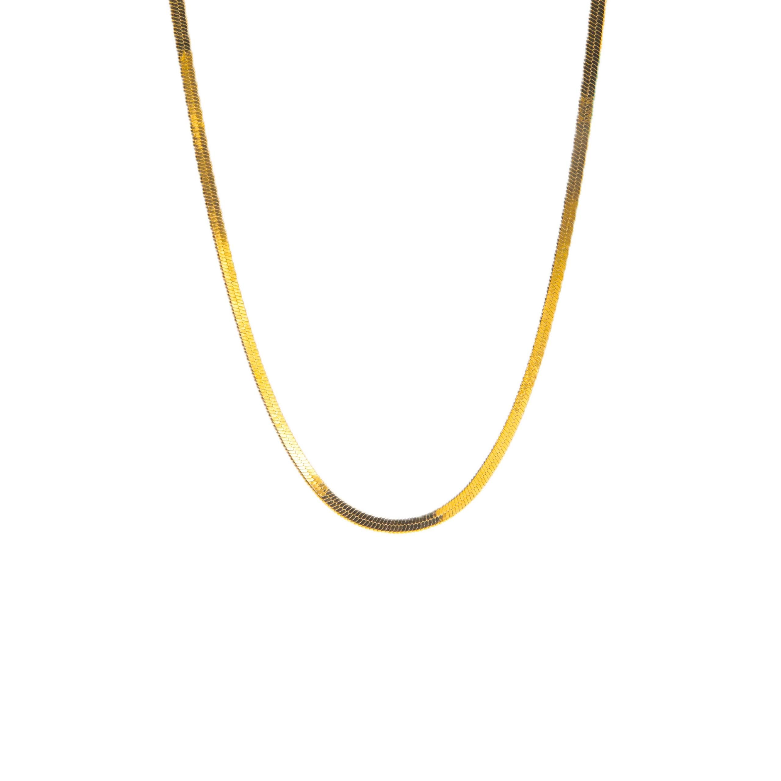 NYRAA Flat Snake Plain Chain Waterproof Anti Tarnish Skin Friendly Dailywear Gold Necklace For Womens (B0CVS5MT6G) Amazon Price History, Amazon Price Tracker