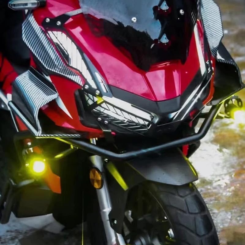Motorbike For Honda ADV160 ADV 160 2023 2024 2025 Front Side Air Flow Aero Wing Fairing Headlamp Eyebrow Cover Cowl Panel (Matte Black)