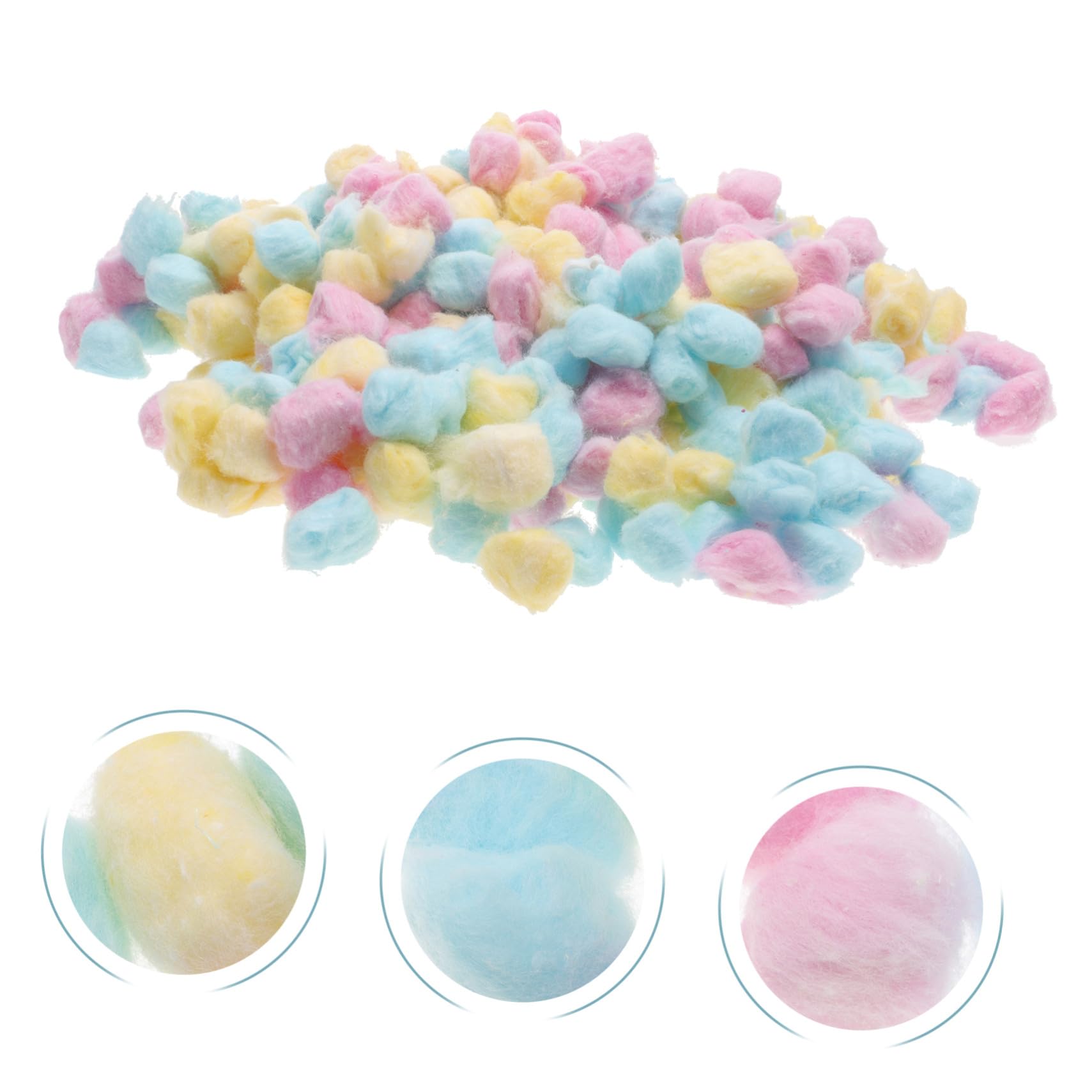 Bunte Wattebäusche und Sanfte Reinigung für Babys aus Baumwolle 500g Weiche Make Up Wattebällchen in Pink Gelb und Blau für Gesicht