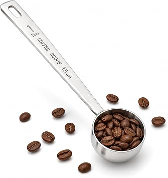 1 Tablespoon Coffee Scoop, 15ml | 304 Stainless Steel Measuring Spoon, Portion Scooper for Ground Coffee, Espresso, Spices, Protein Powder, Sugar