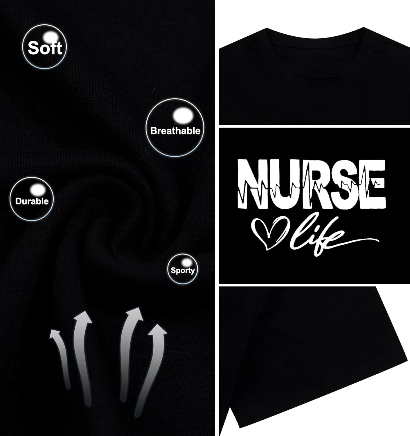 Nurse Shirt Nurse Life Shirts Nursing Student School Nurses Week Nurse Day Gift Casual Short Sleeve Tops - Image 6