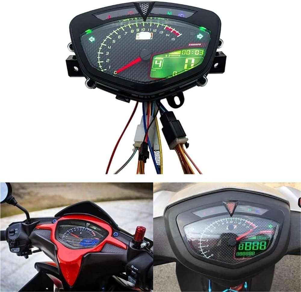 Motorcycle Odometer Digital Digital Meter for Lc135 V1 for Jupiter MX for Copy for Uma Motorcycle Tachometer LED RPM Tachometer Meter