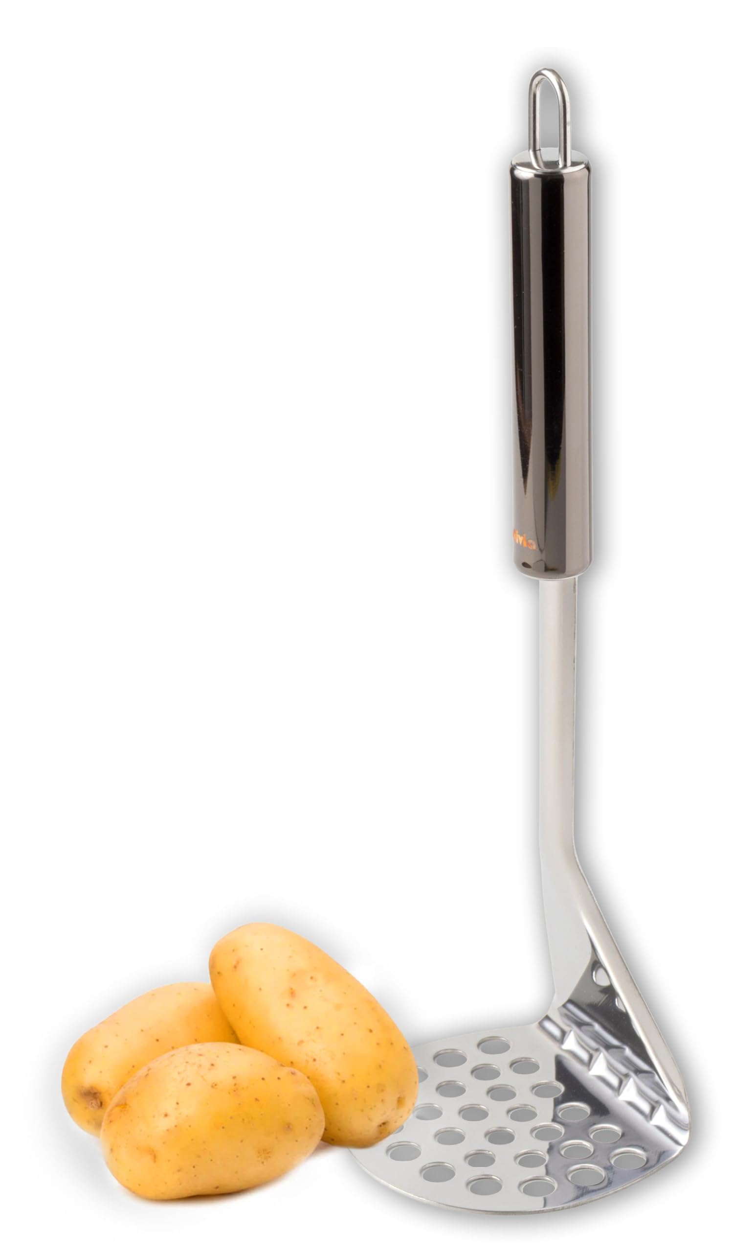 IPEA Professional Stainless Steel Potato Masher for Mashing Potatoes, Vegetables and Fruits - Slim Design - Ergonimic Handle - Manual Tool for Mashed Potatoes and Vegetable and Food Press