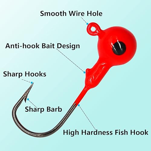 Miniatura 3 de Juego de 50 cabezales de pesca para pesca de agua salada lubina dulce 18 oz 16 oz 14 oz 119 oz