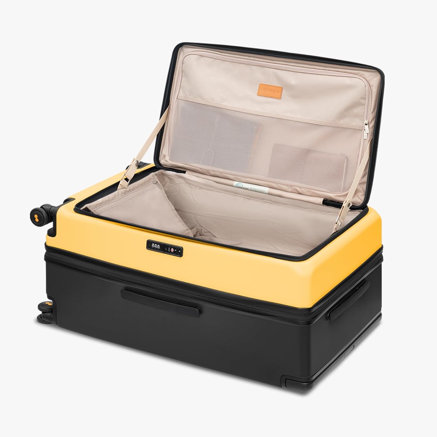 LEVEL8 Adventure Top Opening Carry on Luggage Airline Approved with Tsa Lock, 20 Inch Expandable Wide Handle Carry on Luggage, Top Lid Opening Hardside Suitcase with Wheels for Men Women, Yellowblack