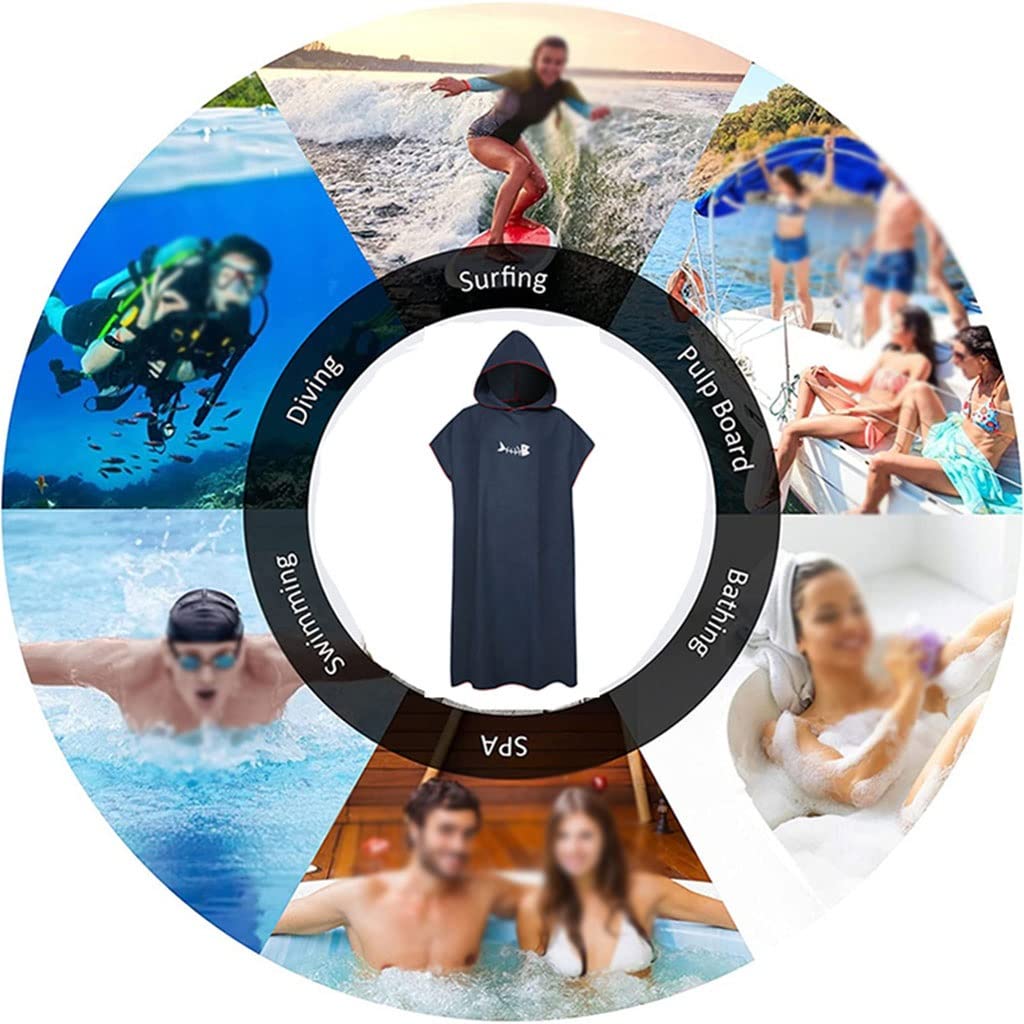 KANBUN Surf Poncho z kapturem z kapturem ręcznik z mikrofibry Cloak Szybki suchy ręcznik Water Sport Water Chłonne ręczniki do kąpieli plażowej (kolor: C)