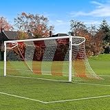 731,84 cm de tamaño completo portería de fútbol rayada (3 mm) (solo)- Elección de 11 combinaciones a juego con su equipo [Net World sports] colores multicolor rojo / blanco
