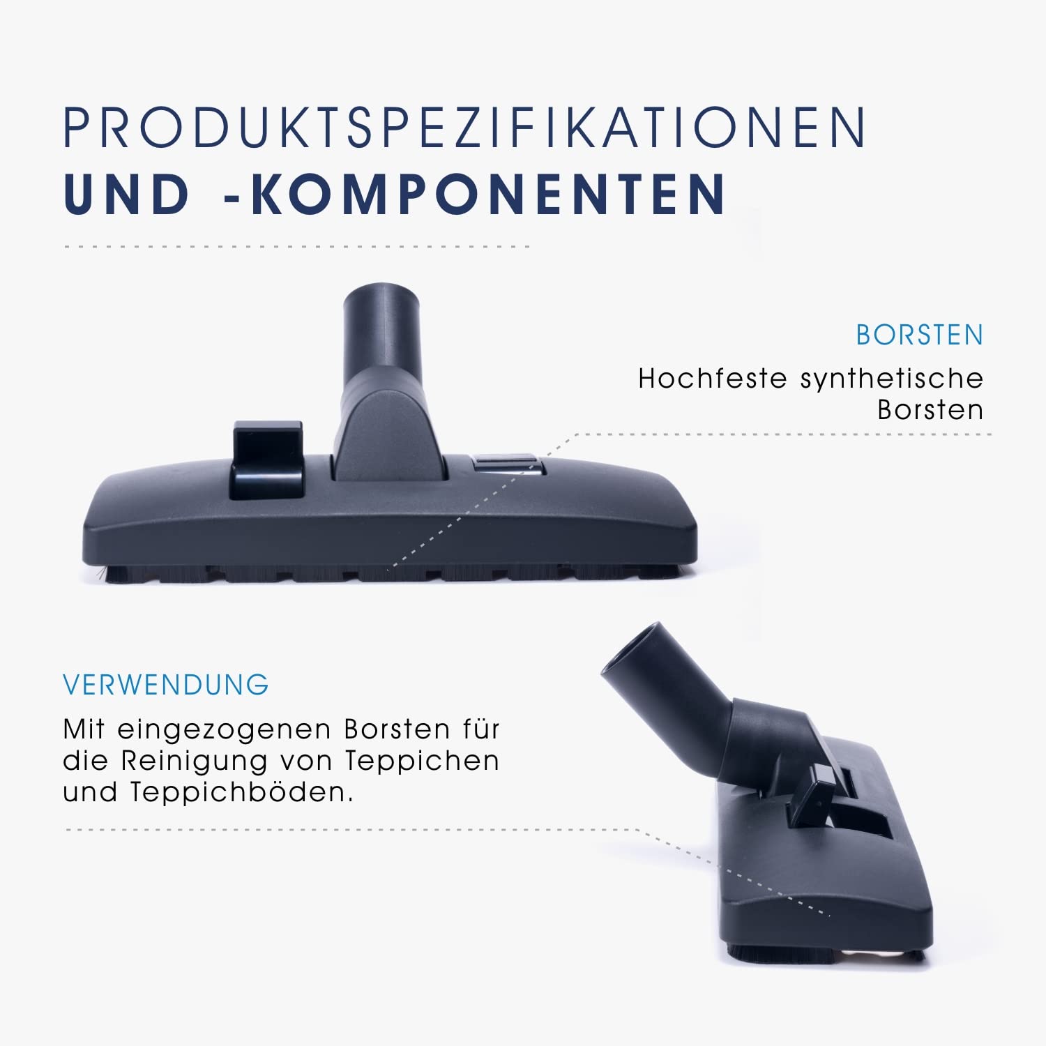 Kombibürste Teppich-Hartboden für Zentralstaubsauger Durchmesser ø32mm - für Böden, Teppiche und Teppichböden