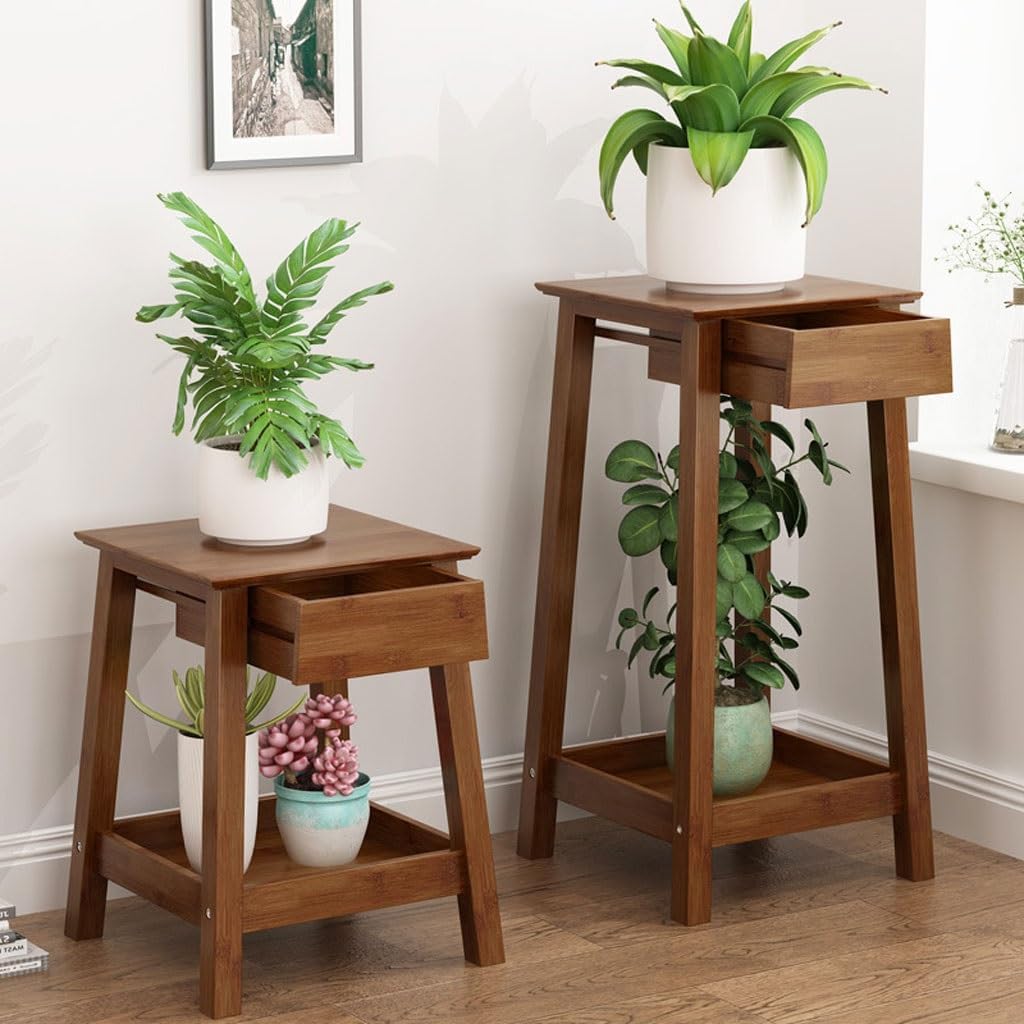 Multi Tiered Plant Stand Indoor Living Room Floor-Standing Plant Rack Indoor Chinese-Style Storage Rack Flower Pot Rack Pothos Flower Rack Corner Outdoor Plant Stand(S:36CMX36CMMX50CM)