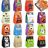 90shine 90PCS Halloween Treat Bags Party Favors - Trick or Treat Candy Goodie Gift Bag Stuffer Filler Paper Supplies Decorations with 90 Stickers