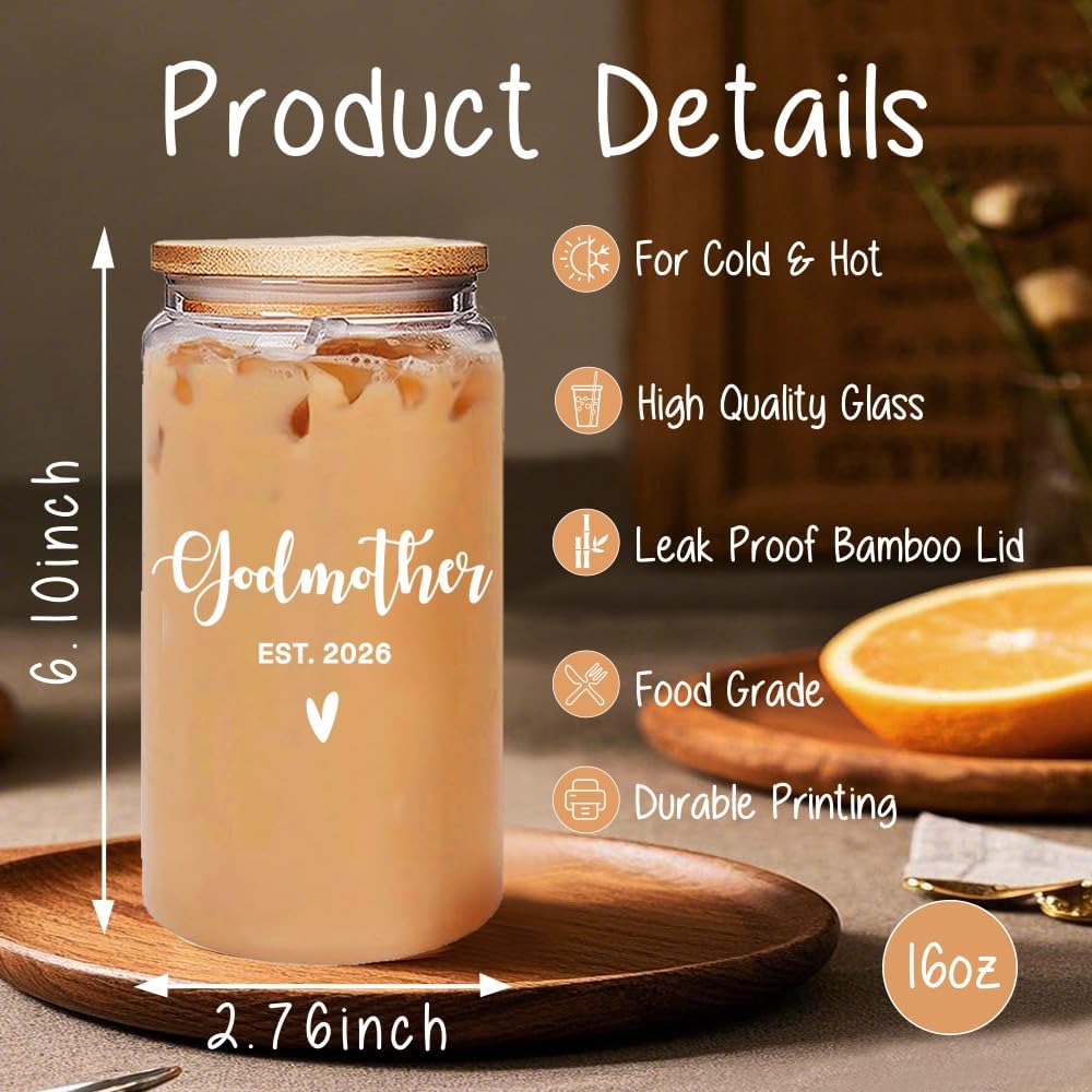 2026 Godmother Proposal Gift for Women, Promoted to Godmother Cup, Pregnancy Announcement Gifts for God Mother, Gifts for Mother's day Thanksgiving Christmas Birthday from Godchild, New Godma Gift - Image 2