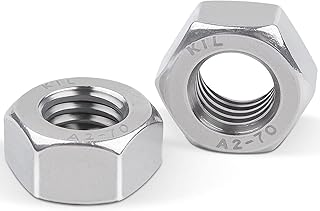 DIN934 Nuts M4, Leryati 20 Piece Standard A2 V2A Stainless Steel Hex Nut M4, Metric Hex Hexagon Full Nuts Steel Hex Nuts Coarse Thread Hexagon Nut, Hex Full Nut Used For Fastening