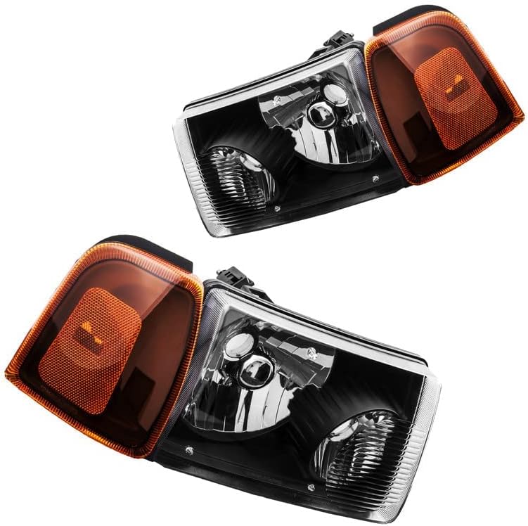 KAC Headlights Assembly, Headlight Assembly Replacement for 2001 2002 2003 2004 2005 2006 2007 2008 2009 2010 2011 Ford Ranger Reflector,Headlights Assembly Headlight,Assembly Headlight