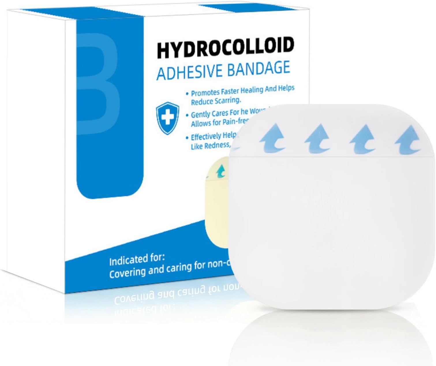 5 Pcs Hydrocolloid Patches, 10 x 10cm Adhesive Extra Thin Hydrocolloid Dressings for Acne Bedsore Burn Blister Cuts Scratches, Super Absorbent