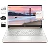 HP Nuevo portátil ultraligero HD de 14 pulgadas, procesador Intel Celeron de cuatro núcleos, 8 GB de RAM, 256 GB (tarjeta eMMC de 128 GB + tarjeta de 128 GB), Wi-Fi, hasta 11 horas, Windows 11S + 1 año Office 365 + HubxcelAccesorio, oro rosa