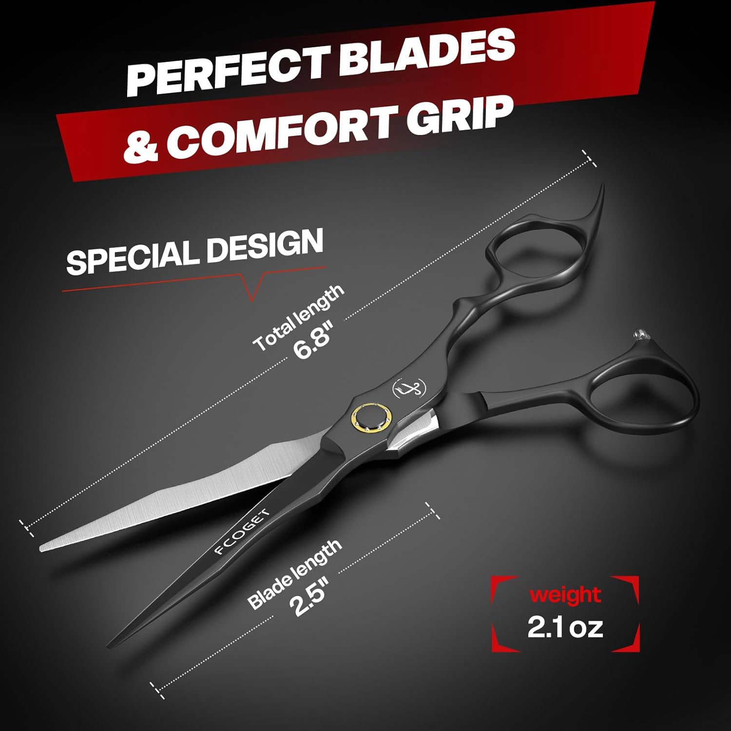 Professional Barber Hair Scissors Thinning Shears Kit - 6.8" HIGH-END Extremely Sharp Haircut Scissors Hairdressing Texturizing Hair Cutting Shears Set 440C Stainless Steel for Salon Home Stylists