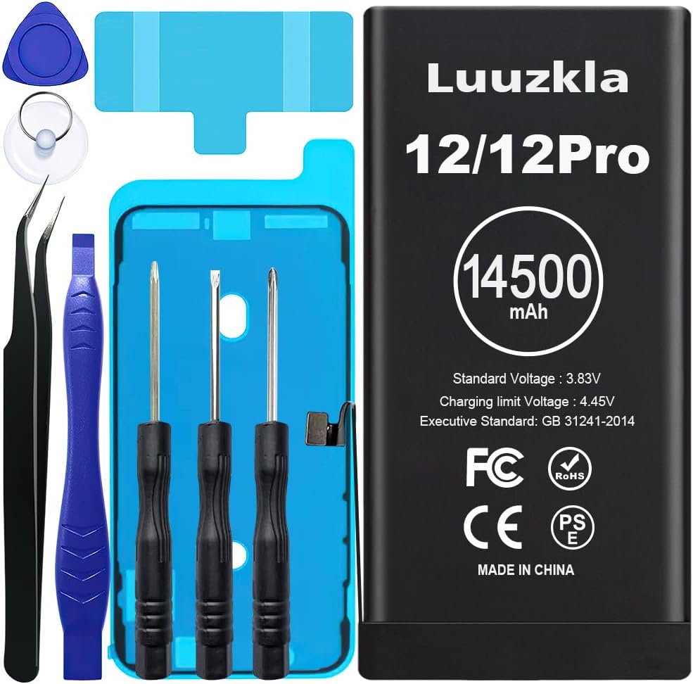 Luuzkla 14500mAh Battery (2024 New Upgrade) Compatible with iPhone 12/12 Pro, Large Capacity Battery Replacement Compatible with iPhone 12/12 12/12P-14500