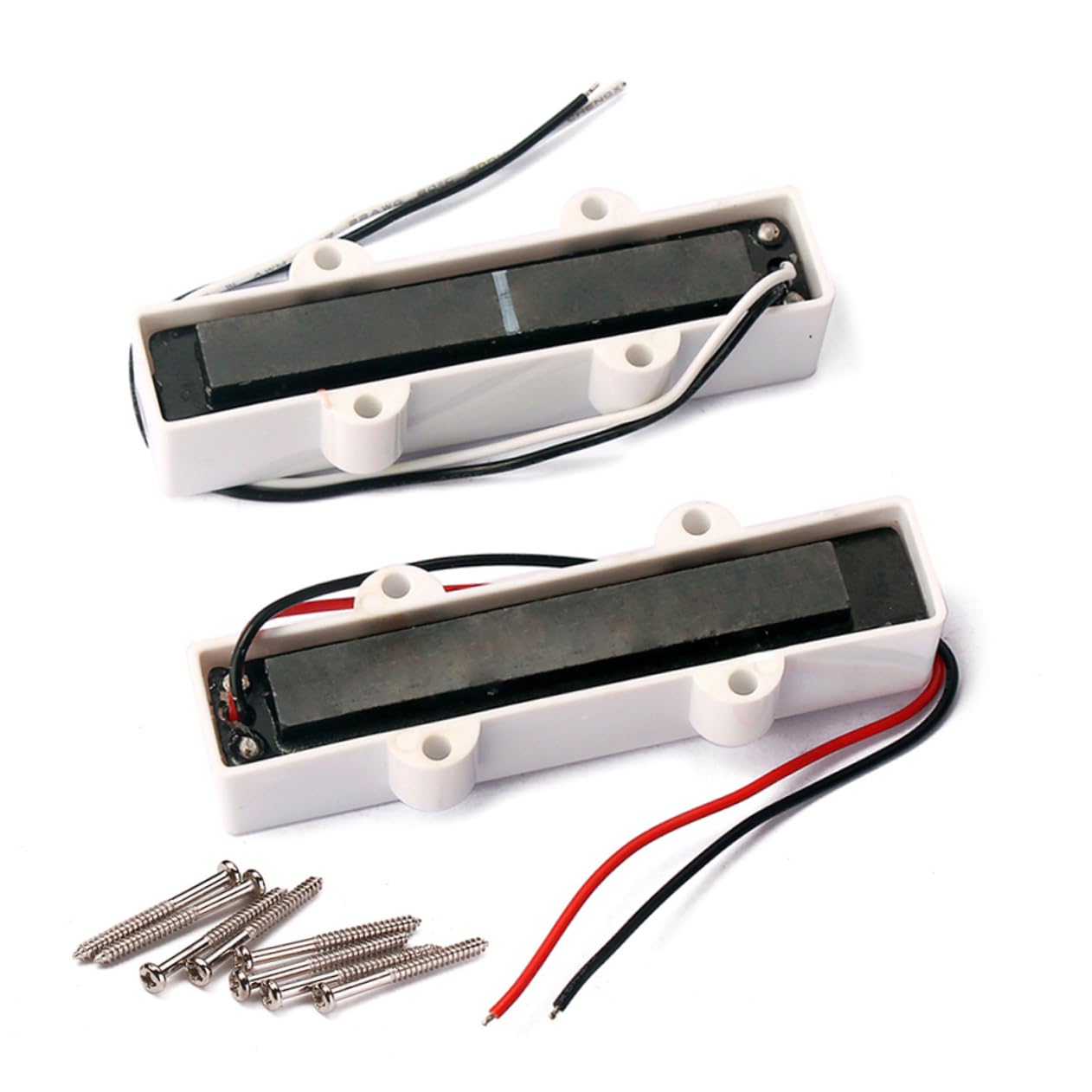 HANABASS String Electric Bass Pickup Set White Jb Bridge Neck Pickups for Guitar Standard Replacement Parts Easy Installation with Screws