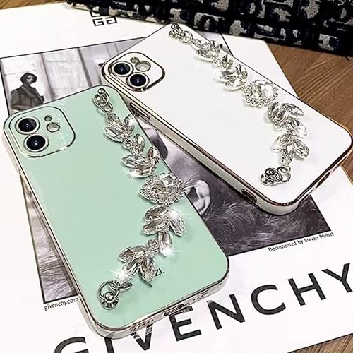 Miniatura 3 de Funda de teléfono con cadena de diamantes brillantes para Samsung S10 A32 A52 A72 S20 S21 S22 Plus Ultra Pro FE A 71 51 Note 10 20 53 XLA61 verde