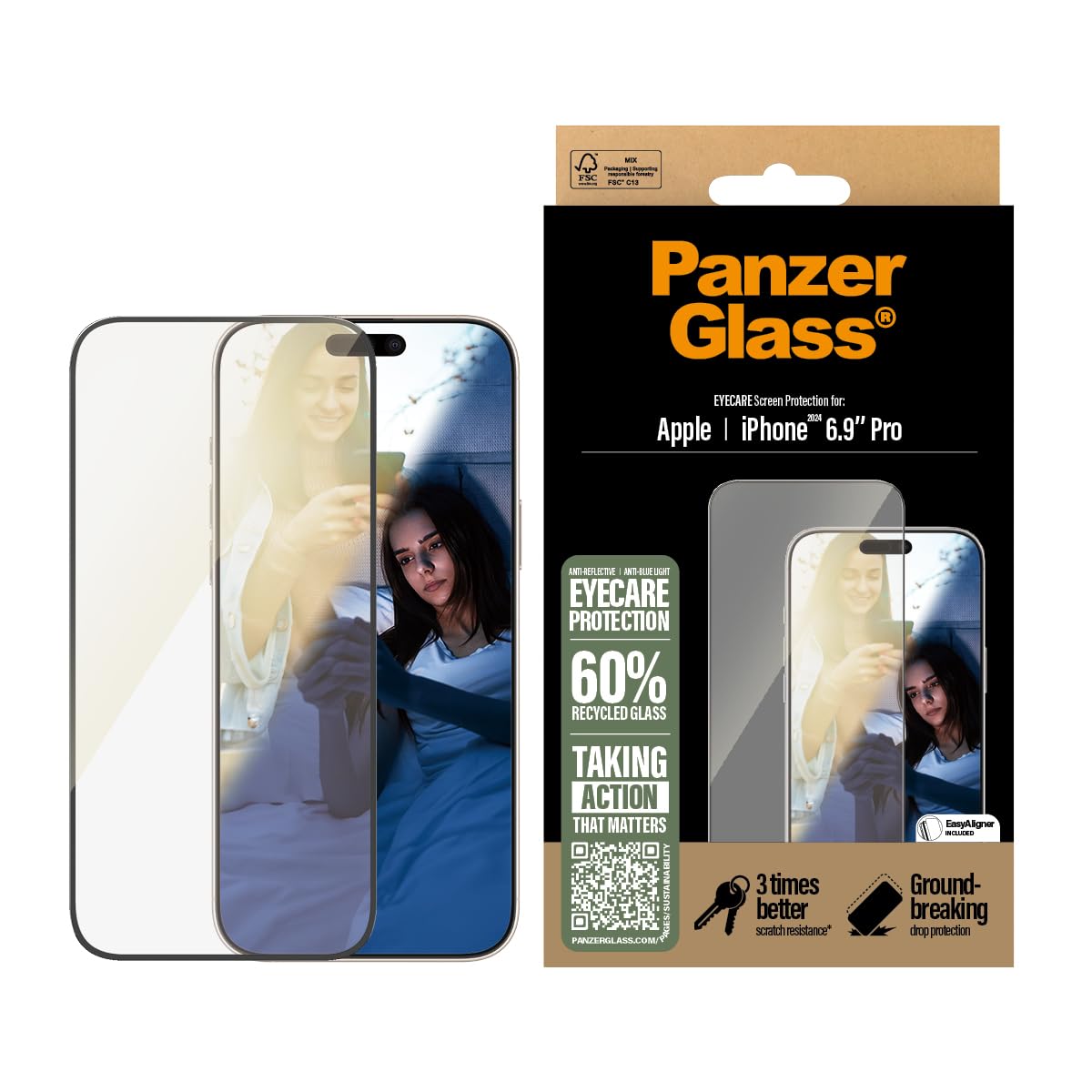 Amazon.co.jp: PanzerGlass パンザーグラス iPhone 16 Pro Max EyeCare 
