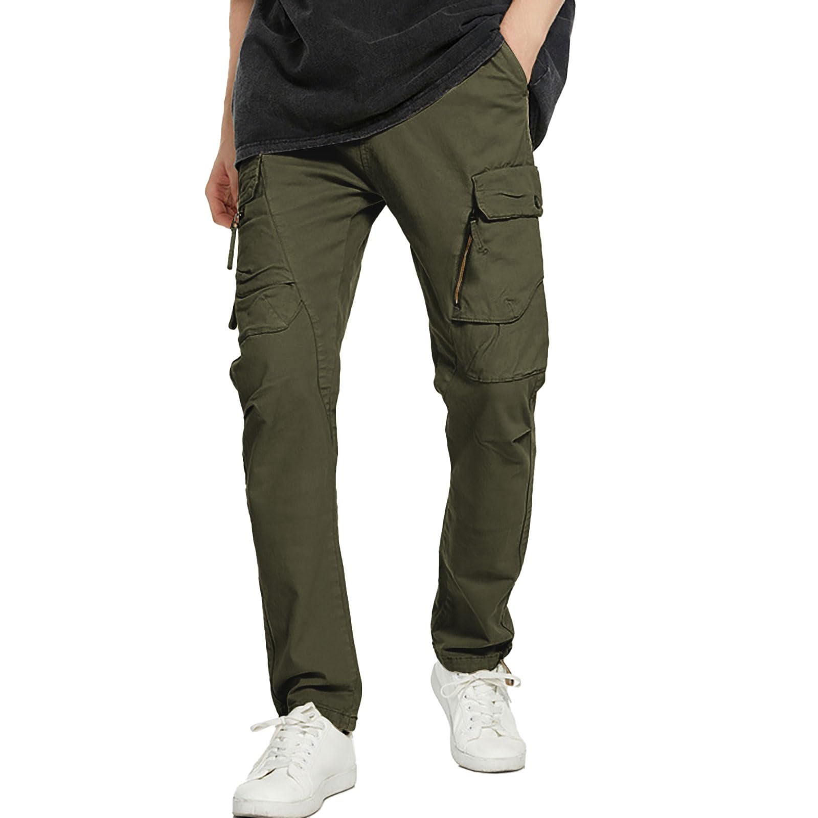 Pantalones de trabajo tipo cargo para hombre, tácticos, con bolsillos, ropa de trabajo, pantalones chinos, pantalones deportivos de camuflaje, militar, caminar, senderismo, al aire libre, pantalones