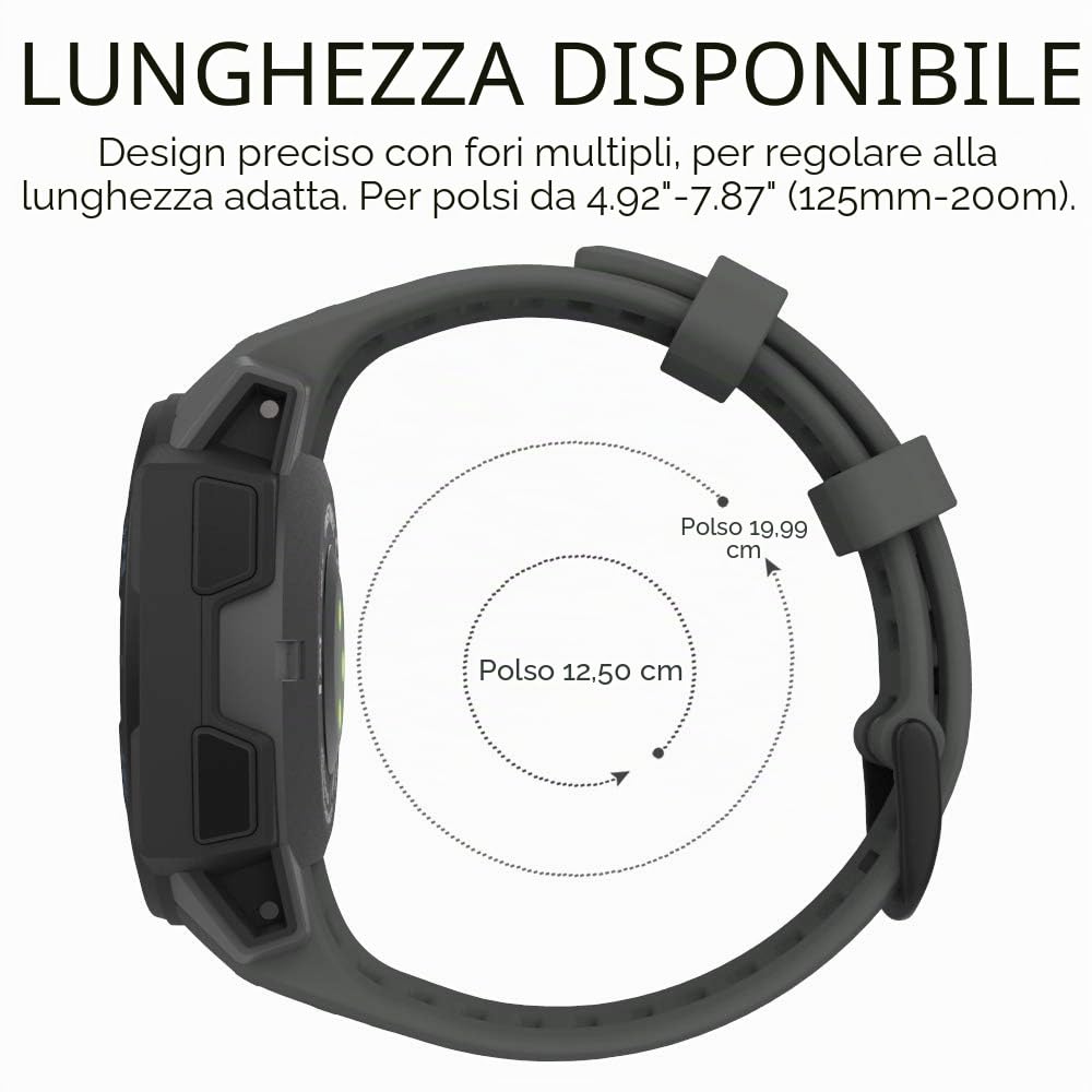 MoKo Cinturino Compatibile con Garmin Instinct/Instinct Solar/Tactical/Instinct 2 Smartwatch GPS, 22mm Braccialetto Sportivo di Ricambio in Silicone Morbido