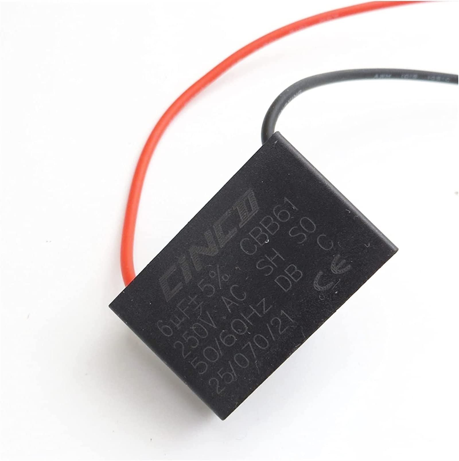 Kit condensatore 6UF 250V AC CBB61 Avviatore elettronico a 2 fili Condensatore di marcia Velocità del soffitto Ventilatore elettrico Ventilatore Condensatore del condensatore dell'aspiratore DINZHHENG