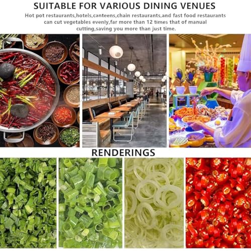 Kommerzieller Paprikazerkleinerer, Elektrischer Frühlingszwiebelschneider Mit Edelstahlklinge, 1–5 Mm Gemüseschneidemaschine Für Gehackte Frühlingszwiebeln/Lauch/Koriander/Knoblauch 10 Kommerzieller Paprikazerkleinerer, Elektrischer Frühlingszwiebelschneider Mit Edelstahlklinge, 1–5 Mm Gemüseschneidemaschine Für Gehackte Frühlingszwiebeln/Lauch/Koriander/Knoblauch