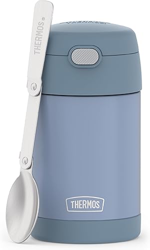 Miniatura 12 de THERMOS FUNTAINER Tarro de alimentos de acero inoxidable aislado al vacío de 16 onzas con cuchara plegable, morado neón Púrpura neón