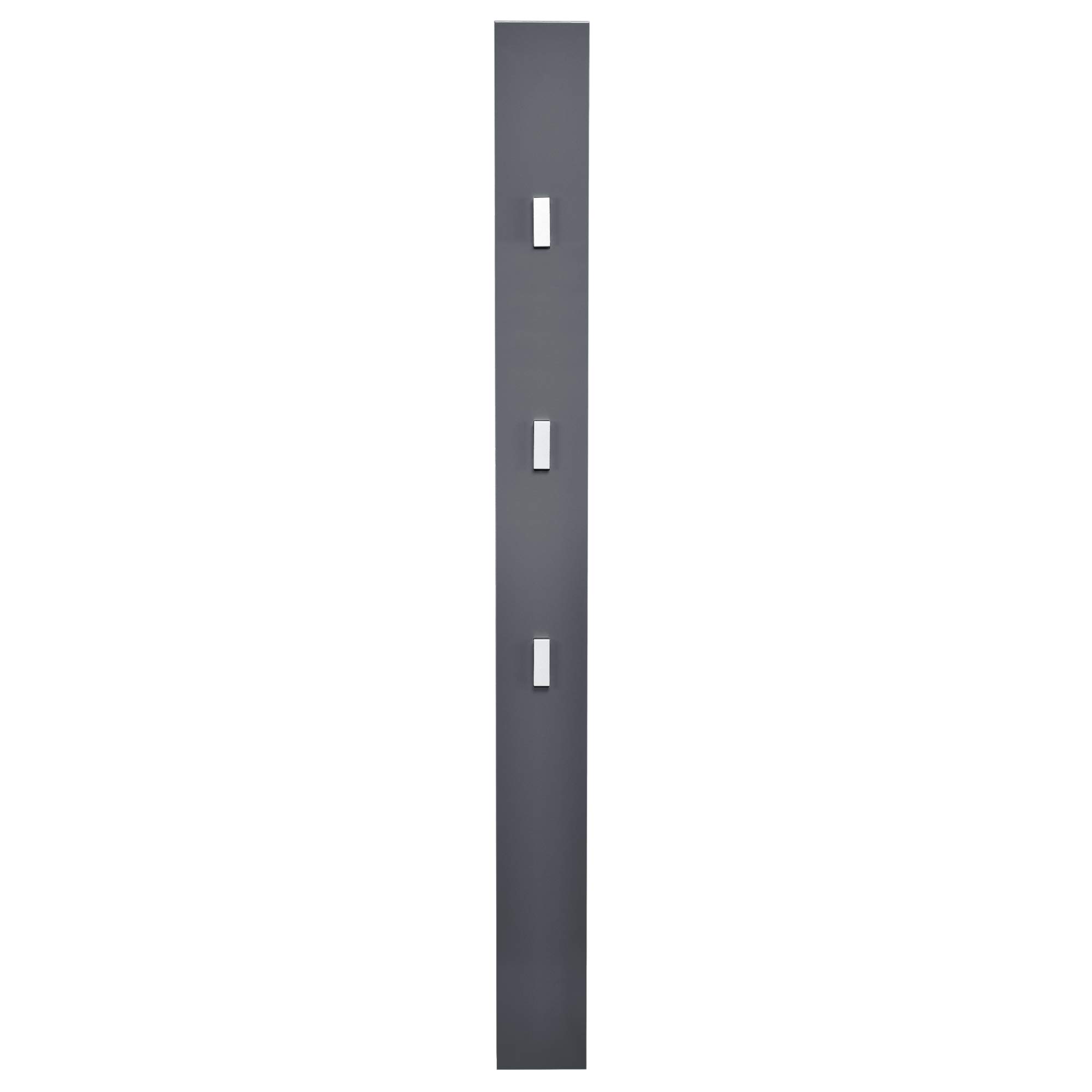 [en.casa] Wandgarderobe Hansnes 165 cm Grau mit 3 ausklappbaren Kleiderhaken Elegante Flurgarderobe Platzsparende Hakenleiste Garderobenpaneel Hochglanz