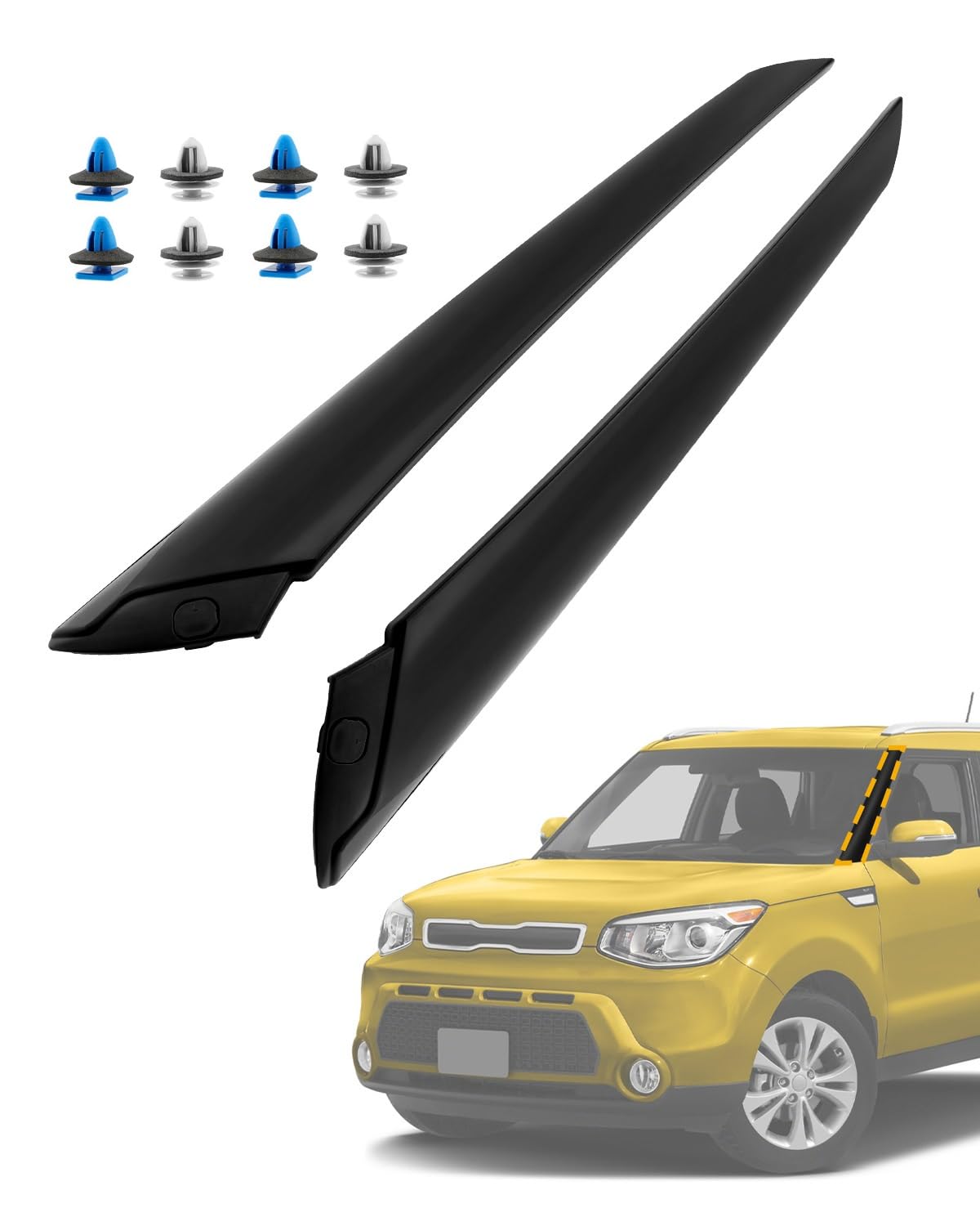Gledewen Windshield A-Pillar Trim Molding for Kia Soul